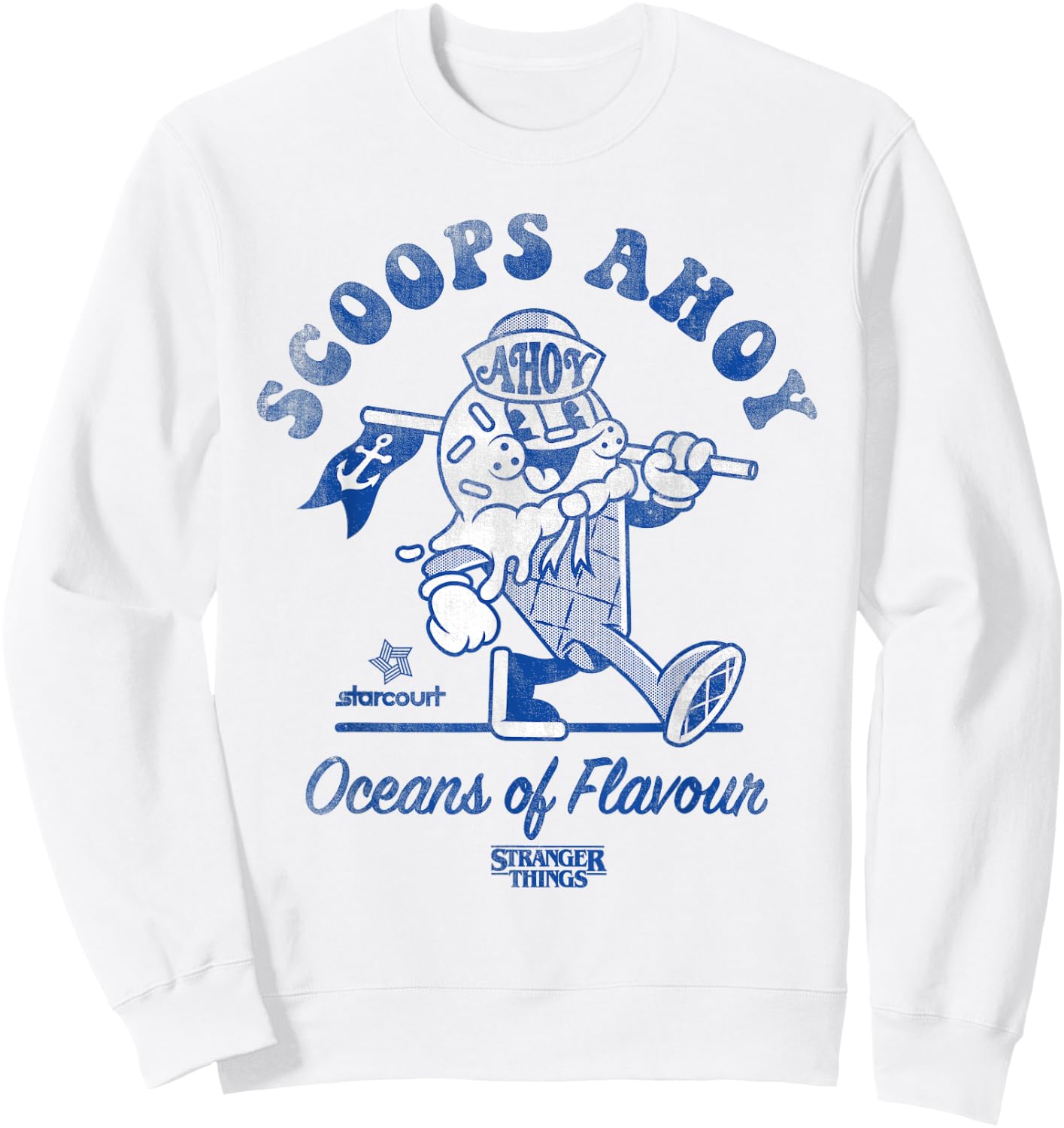 Stranger Things Scoops Ahoy Retro , white, S Sweatshirt - Sweatshirt | White