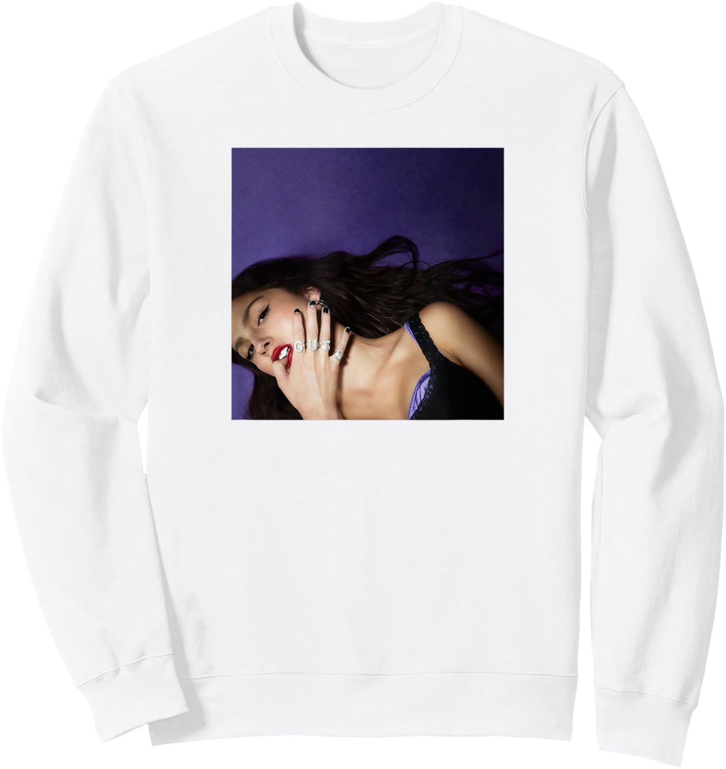 Official Olivia Rodrigo Guts Album Cover , White Sweatshirt - Sweatshirt | White
