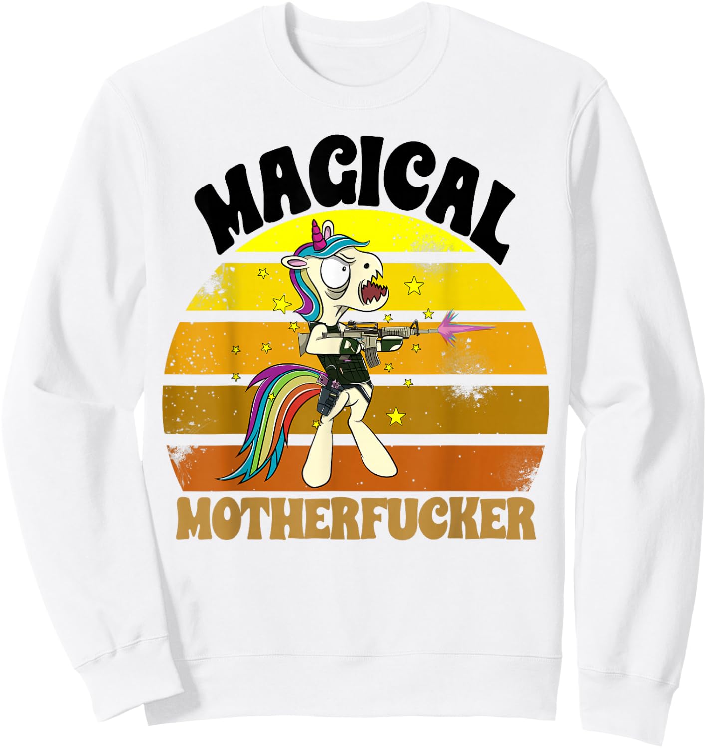 Magical Motherfucker Unicorn Love Fantasy Mad Angry Funny Sweatshirt - Sweatshirt | White