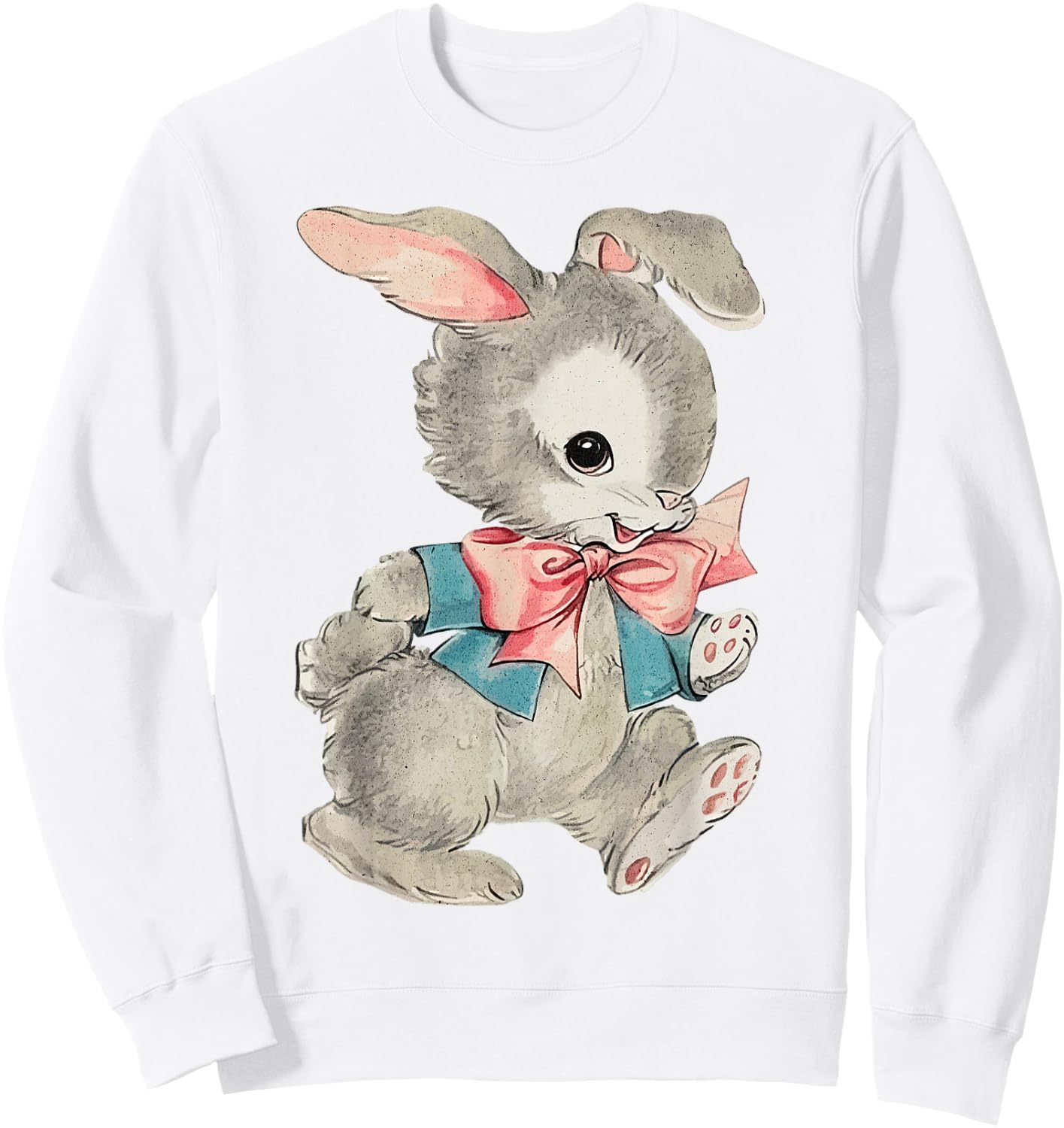Vintage Easter Cute Easter Bunny Rabbit Spring Retro Vintage Sweatshirt - Sweatshirt | White