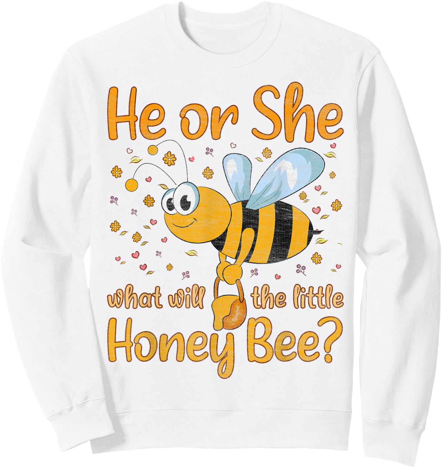 Her or She what will the little Honey Bee - Gender Reveal Sweatshirt - Sweatshirt | White