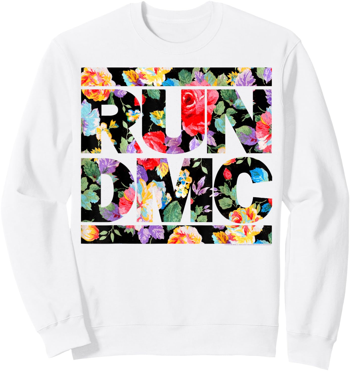 Run DMC Official Floral Logo Sweatshirt - Sweatshirt | White