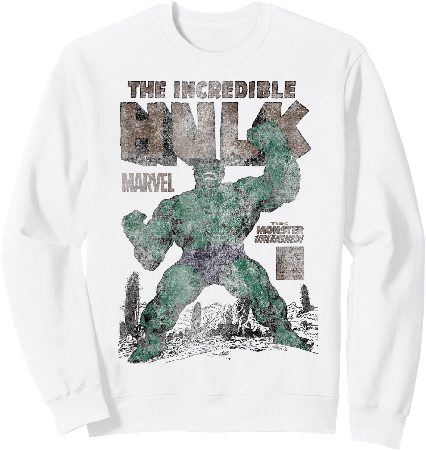 Marvel Hulk The Incredible Hulk Monster Unleashed , gray Sweatshirt - Sweatshirt | White