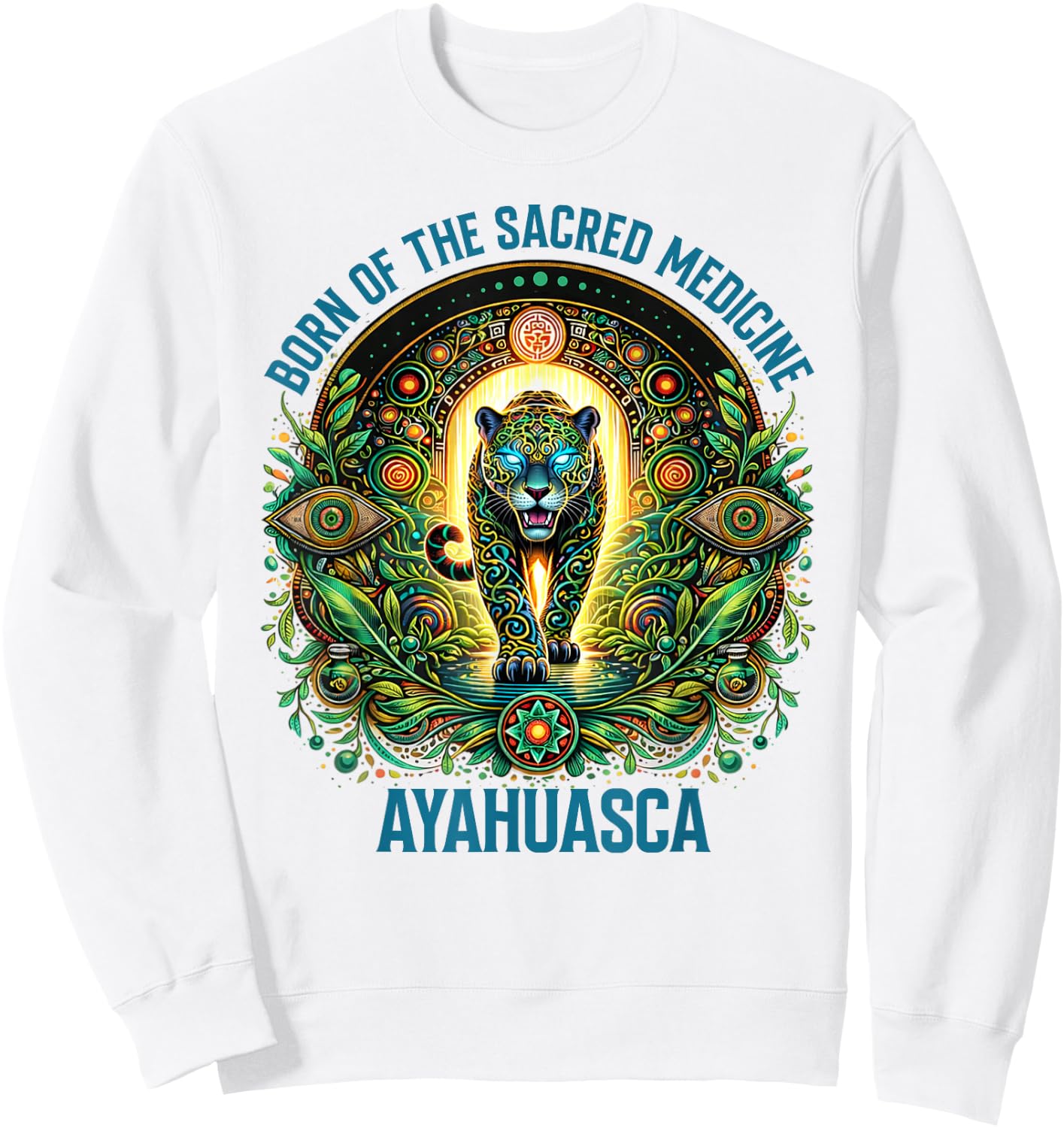 Ayahuasca Psychedelic Born of Scared Medicine Ayahuasca Sweatshirt - Sweatshirt | White