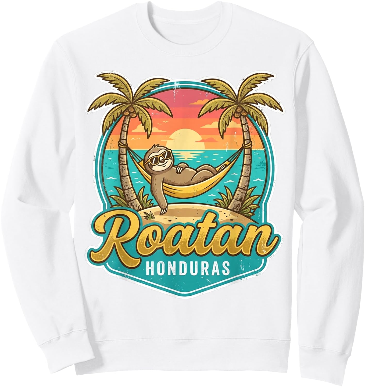 Roatan Sloth, Roatan Honduras Sloth, Roatan Sweatshirt - Sweatshirt | White