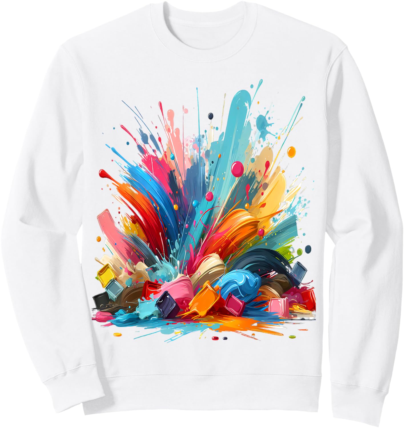 Blob Paint , white, S Sweatshirt - Sweatshirt | White