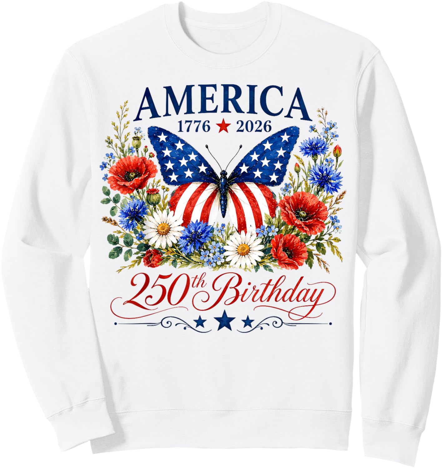 250th Anniversary USA Women 250 Years American 4th of July Sweatshirt - Sweatshirt | White