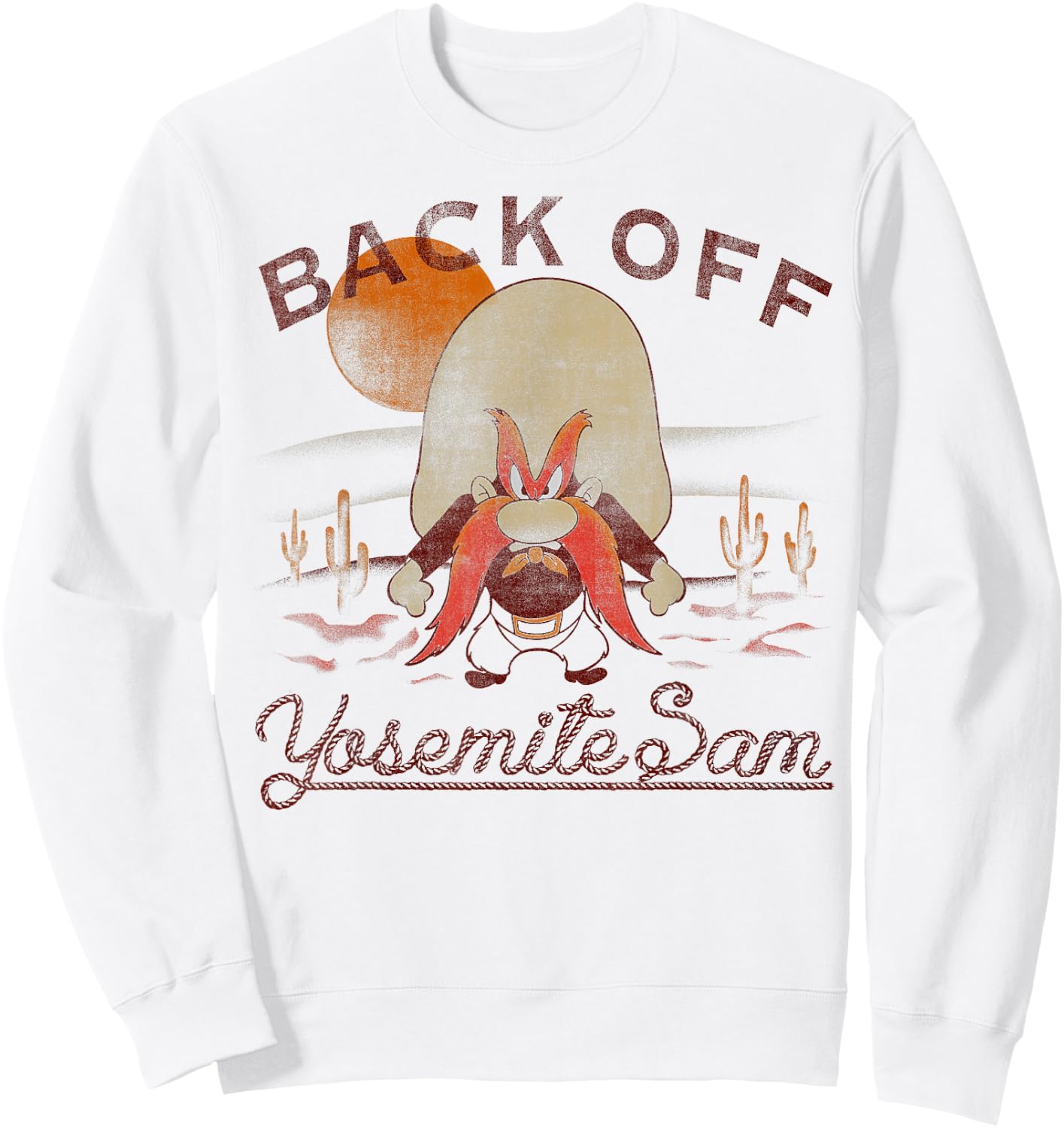 Looney Tunes Yosemite Sam Back Off Portrait Sweatshirt - Sweatshirt | White