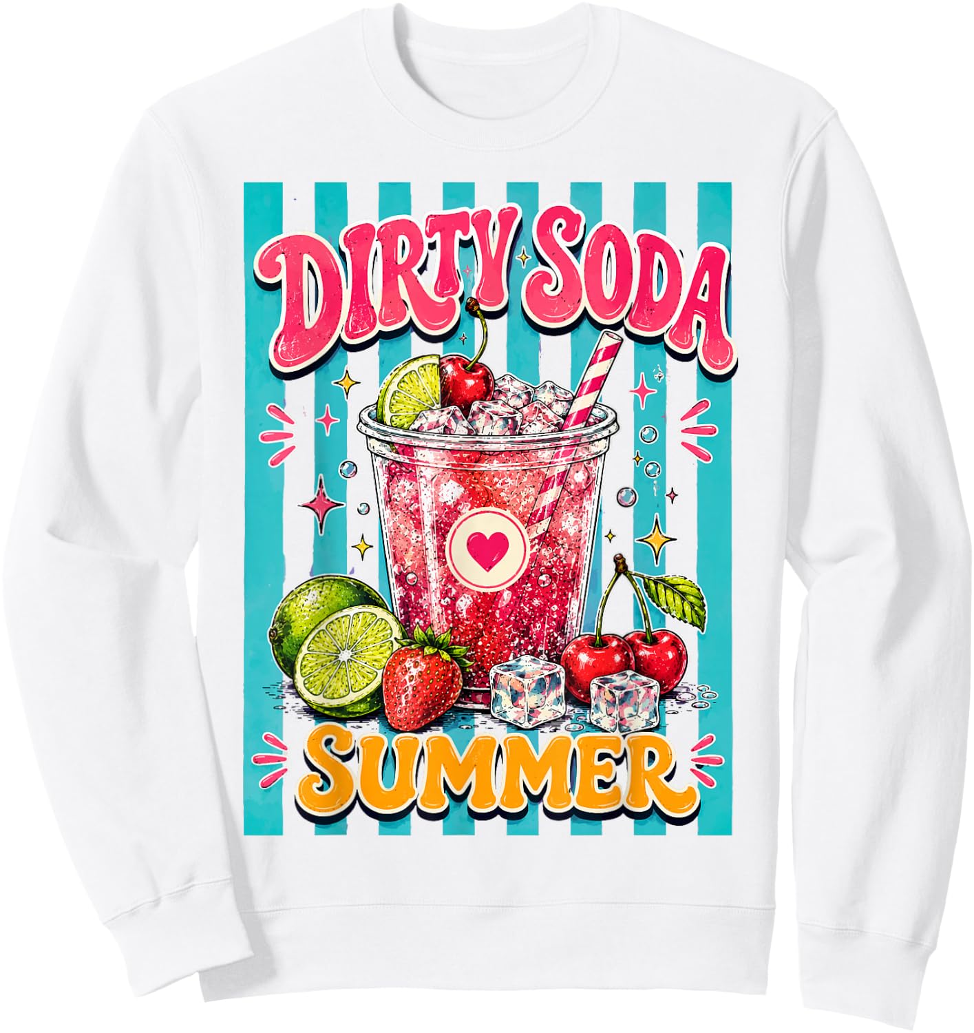 Dirty Soda Summer Retro Sweatshirt - Sweatshirt | White