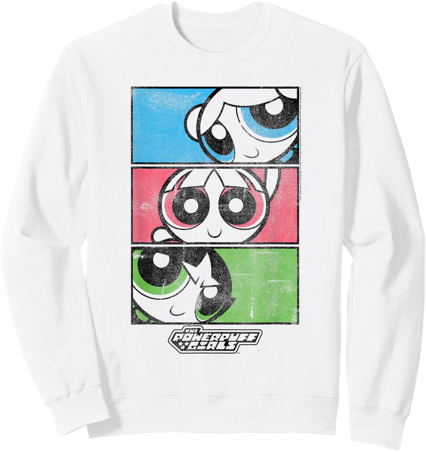 Powerpuff Girls Colorful Comic Panels Sweatshirt - Sweatshirt | White