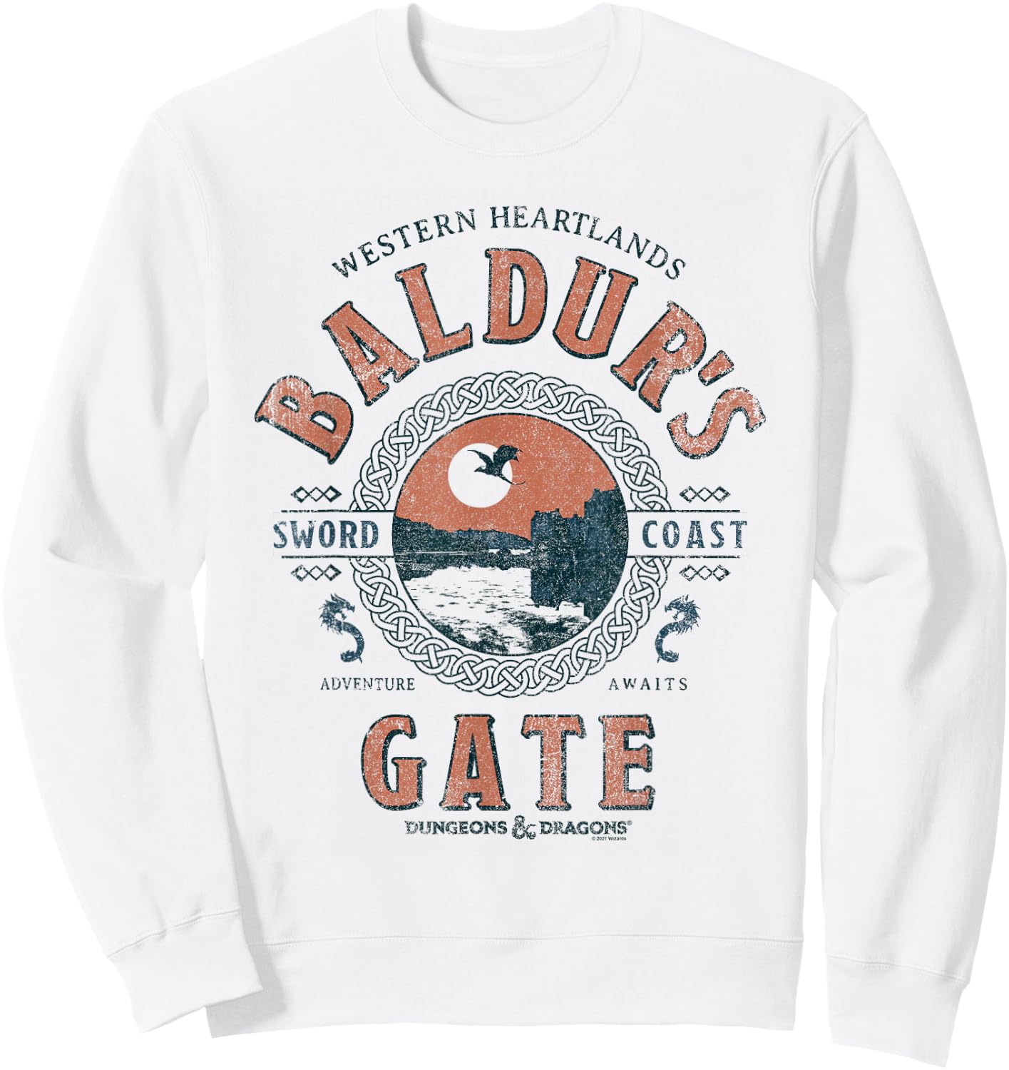 Dungeons & Dragons Adventure Awaits at Baldur's Gate , White Sweatshirt - Sweatshirt | White