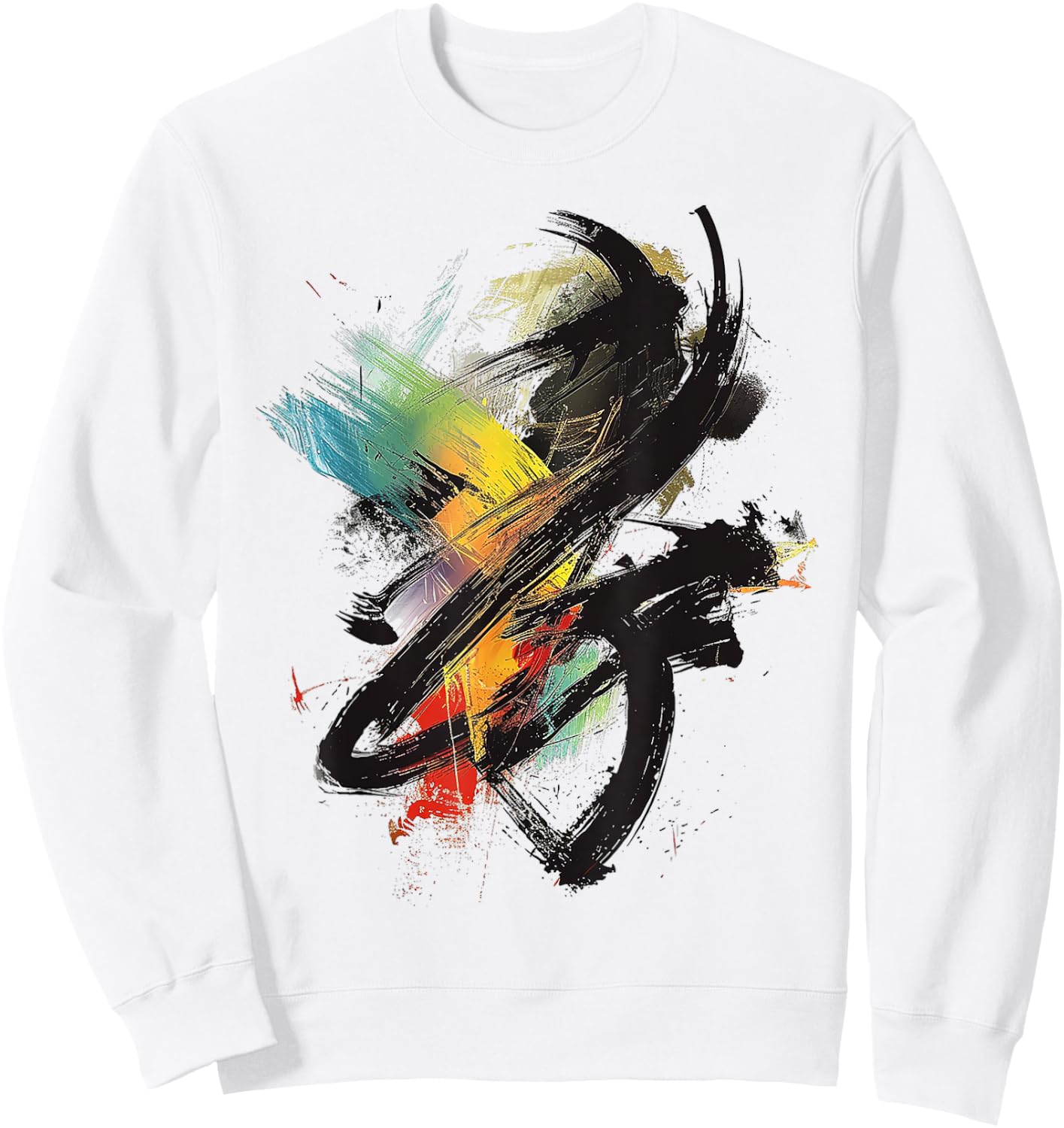 Abstract Art Colorful Graphic Art Painting , white, S Sweatshirt - Sweatshirt | White