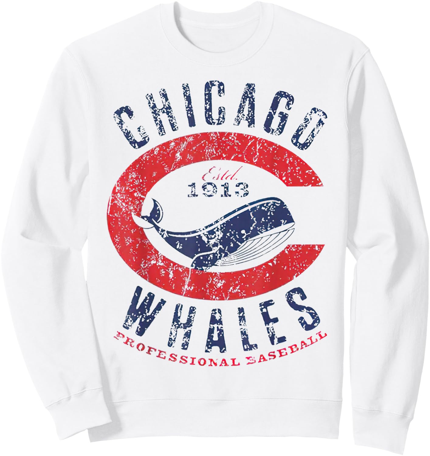 Chicago Whales Baseball Team Nostalgic Retro Sweatshirt - Sweatshirt | White