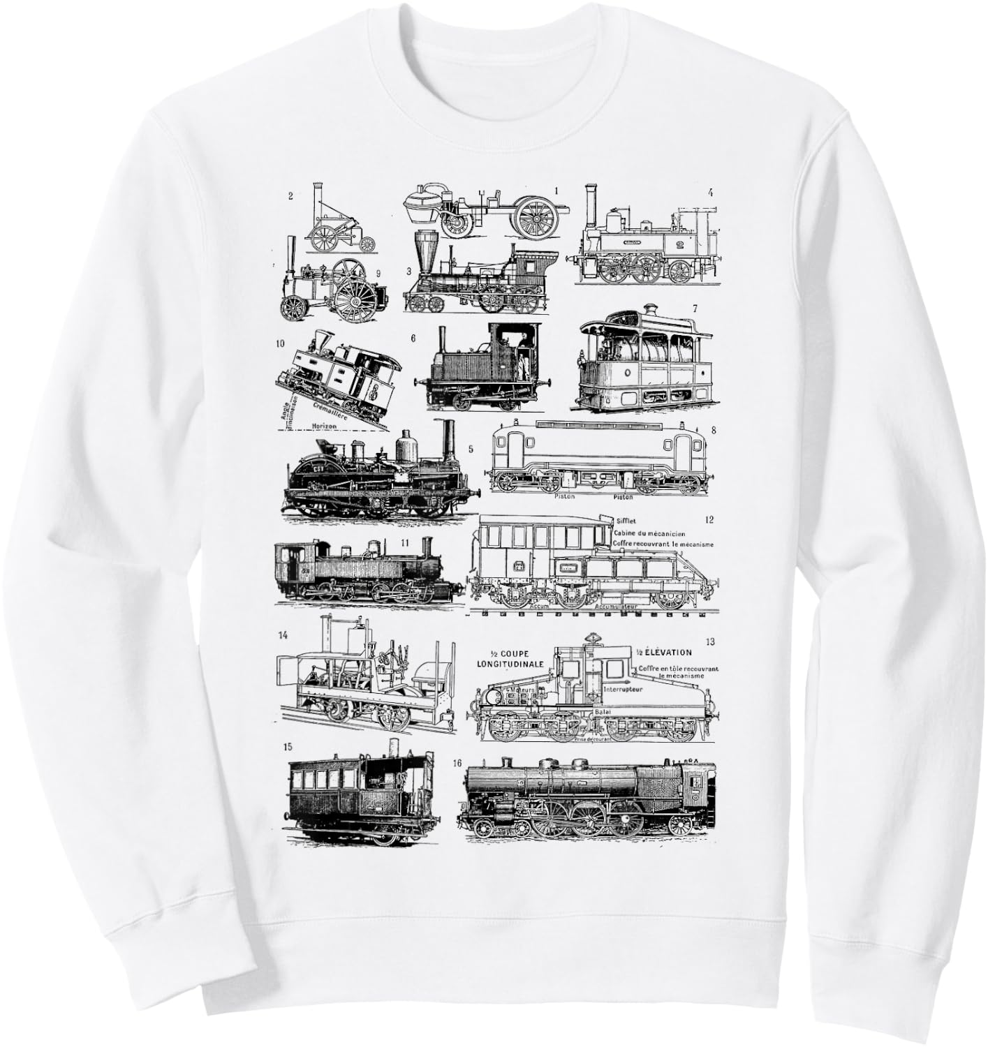 Steam Train Steam Locomotives , grey Sweatshirt - Sweatshirt | White