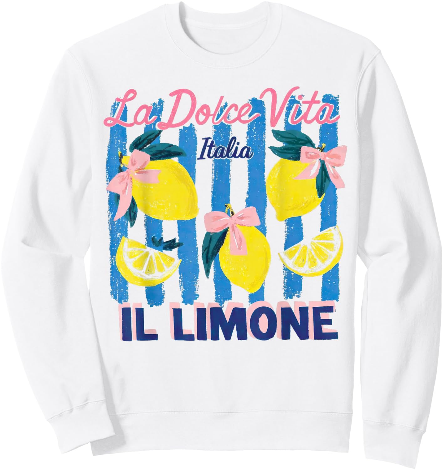 La Dolce Vita Italia Il Limone Vintage Lemon Summer Women Sweatshirt - Sweatshirt | White