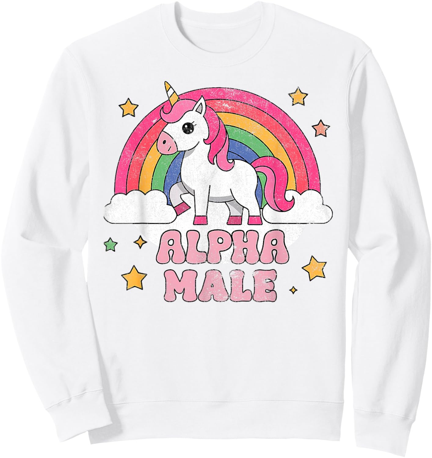 Alpha Male Unicorn , pink Sweatshirt - Sweatshirt | White