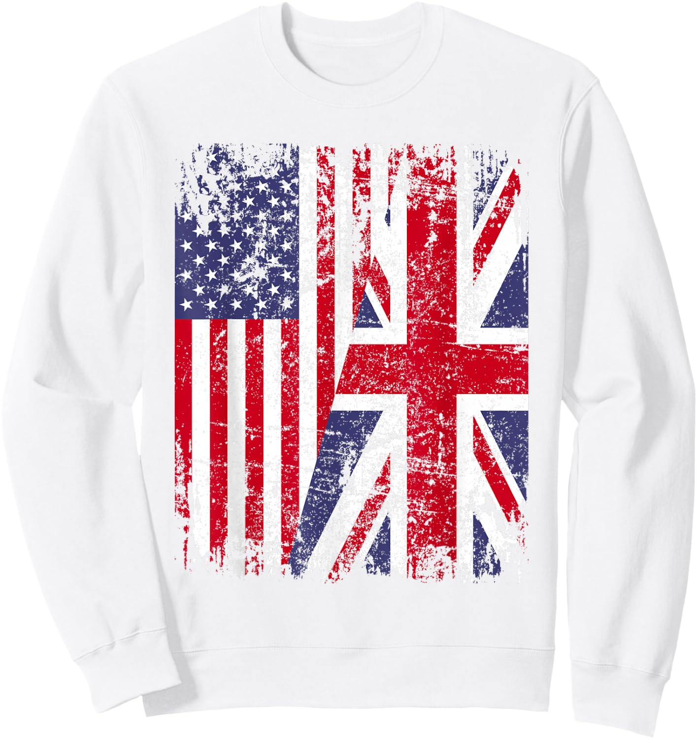BRITISH ROOTS | Half American Flag | BRITAIN UK Sweatshirt - Sweatshirt | White