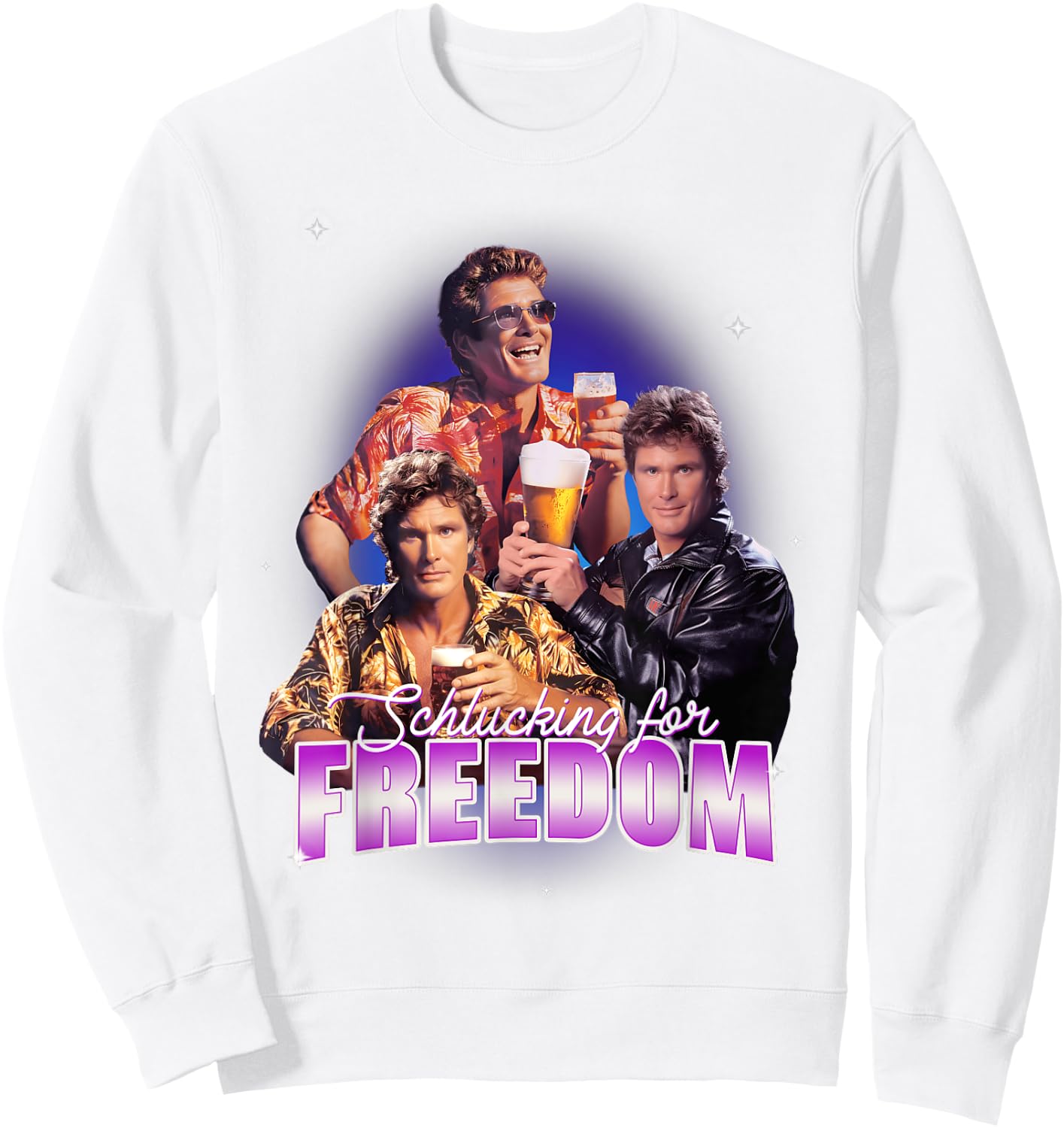 Swallowing for Freedom X Retro Beer Lovers , White Sweatshirt - Sweatshirt | White