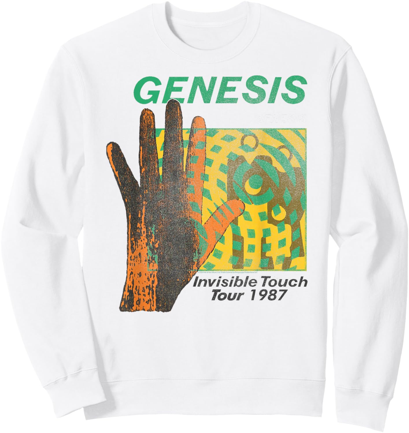 Offiziell Genesis Invisible Touch Tour 1987 Art Rock Sweatshirt - Sweatshirt | White