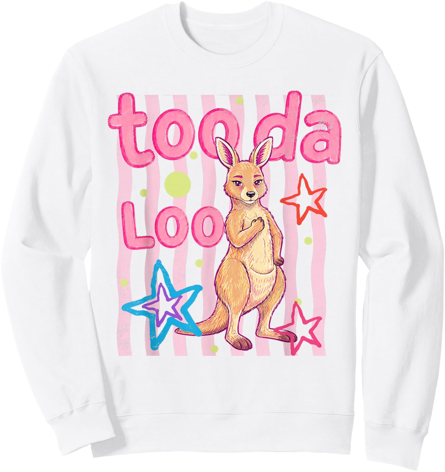 Cute Kangaroo Tooda Loo Cartoon Animal Design Sweatshirt - Sweatshirt | White