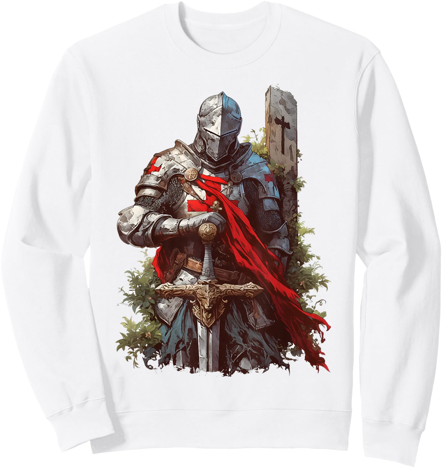 Hospitaller knight Medieval Templar Sweatshirt - Sweatshirt | White
