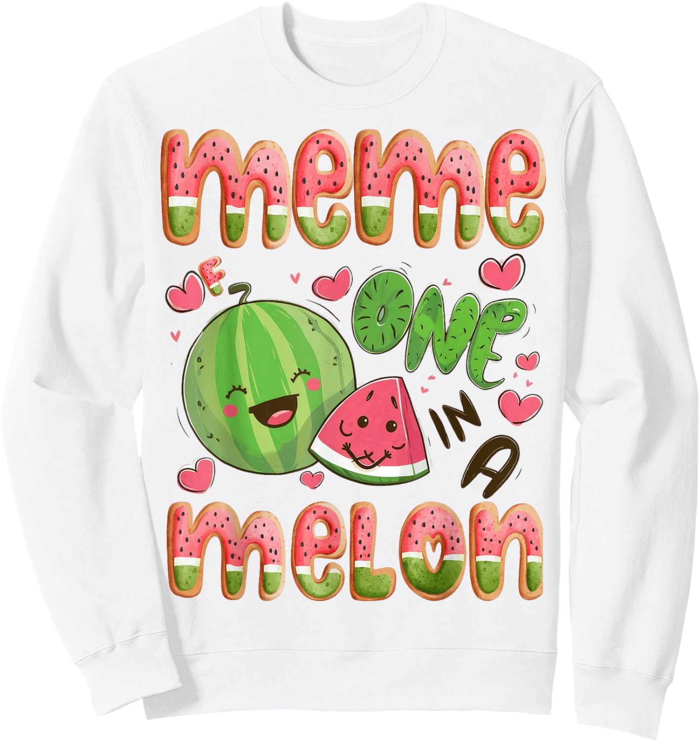 Meme Of One In A Melon 1St Birthday Watermelon Bday Party Sweatshirt - Sweatshirt | White