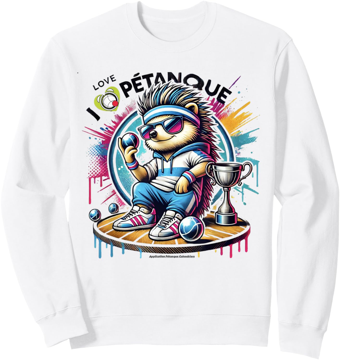 I Love Petanque - Graffiti Style , white, S Sweatshirt - Sweatshirt | White
