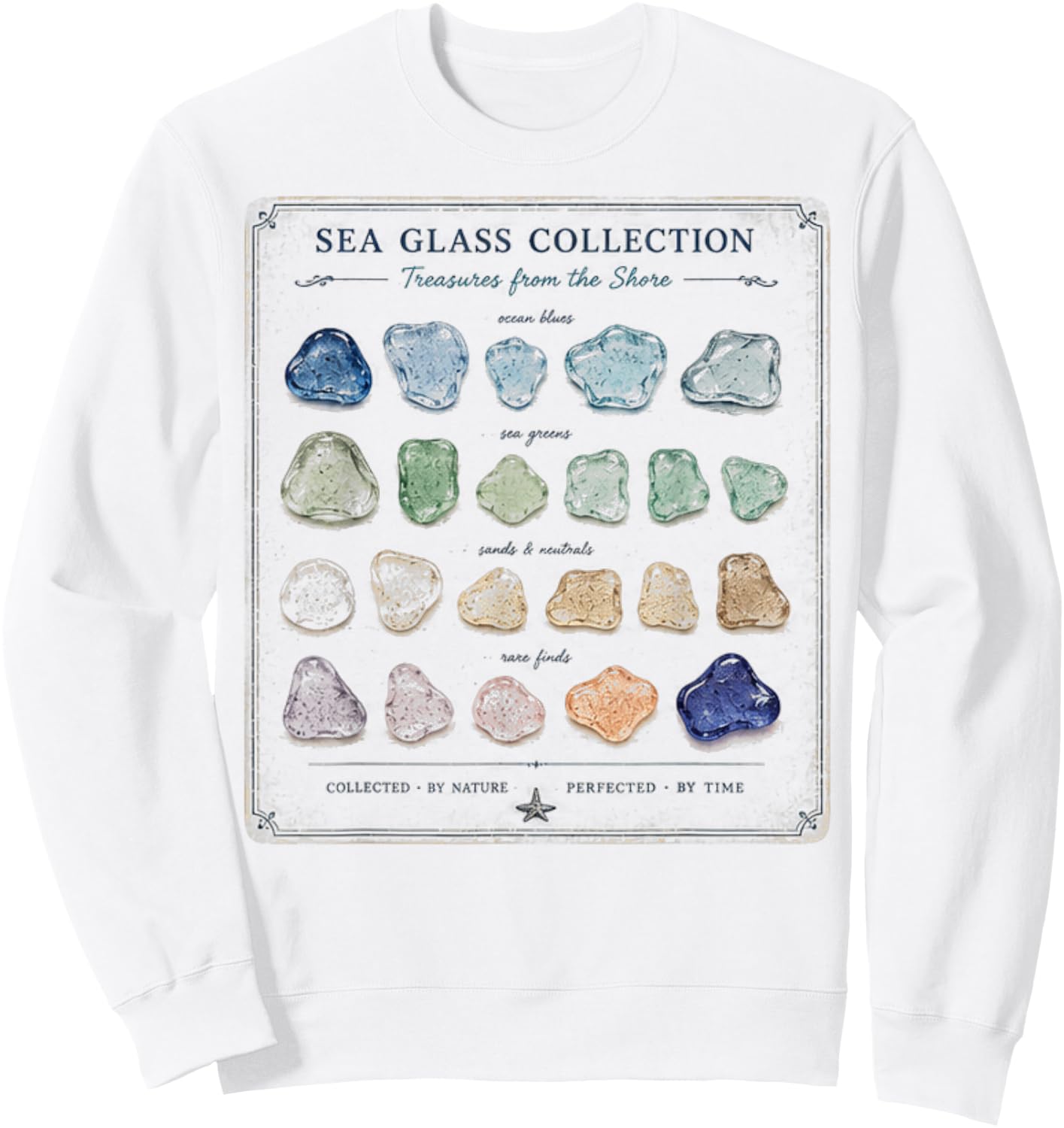 Sea Glass Collection Vintage Beach Treasure Sweatshirt - Sweatshirt | White