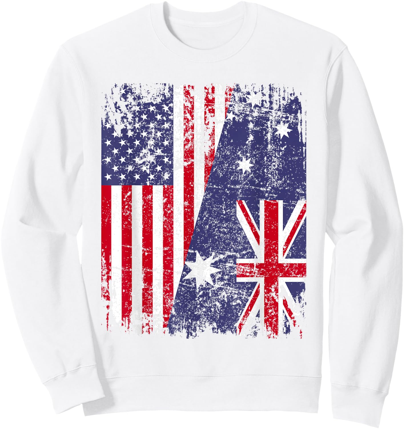 AUSTRALIAN ROOTS | Half American Flag | AUSTRALIA Kids Men Sweatshirt - Sweatshirt | White