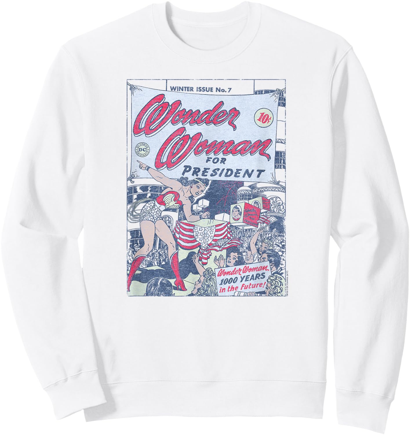 Wonder Woman For President Comic Cover Sweatshirt - Sweatshirt | White