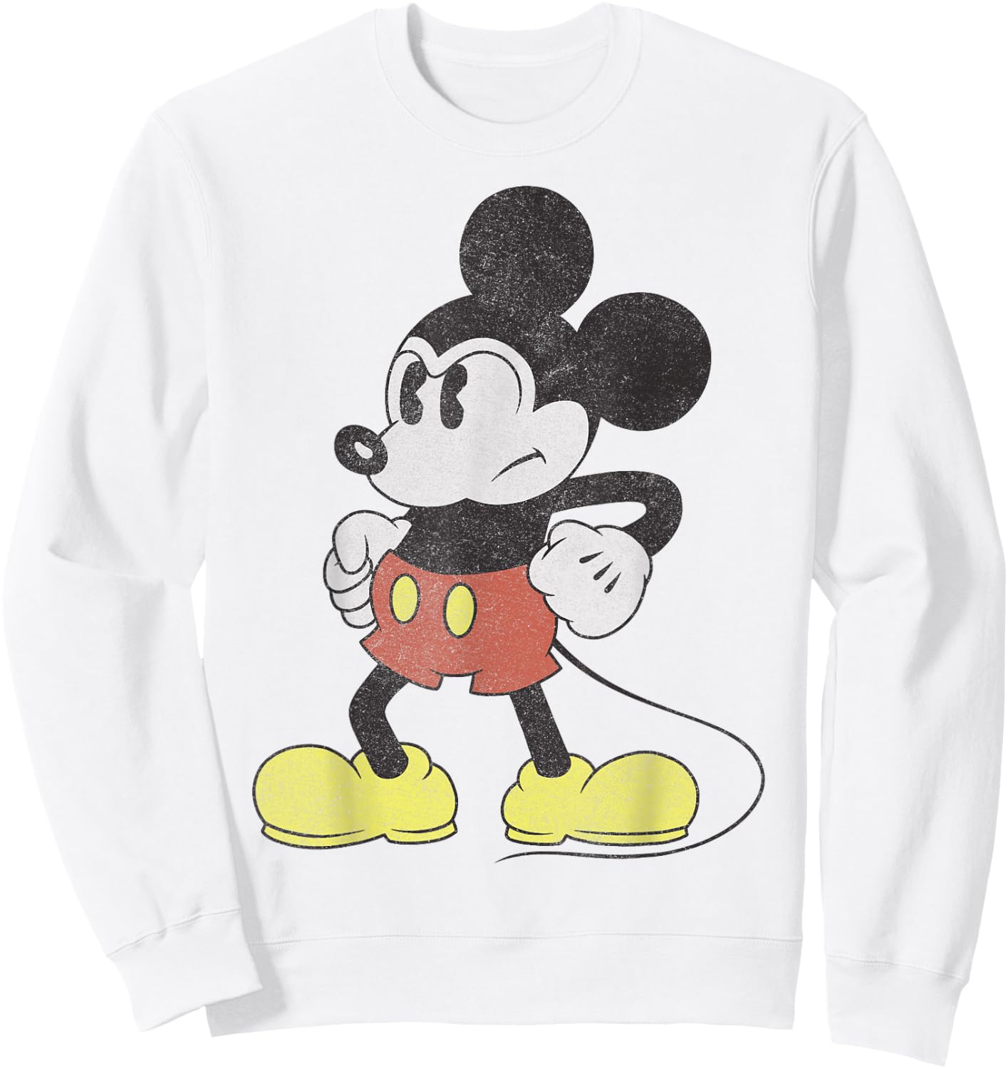 Disney Mickey And Friends Mickey Mouse Retro Grumpy Sweatshirt - Sweatshirt | White