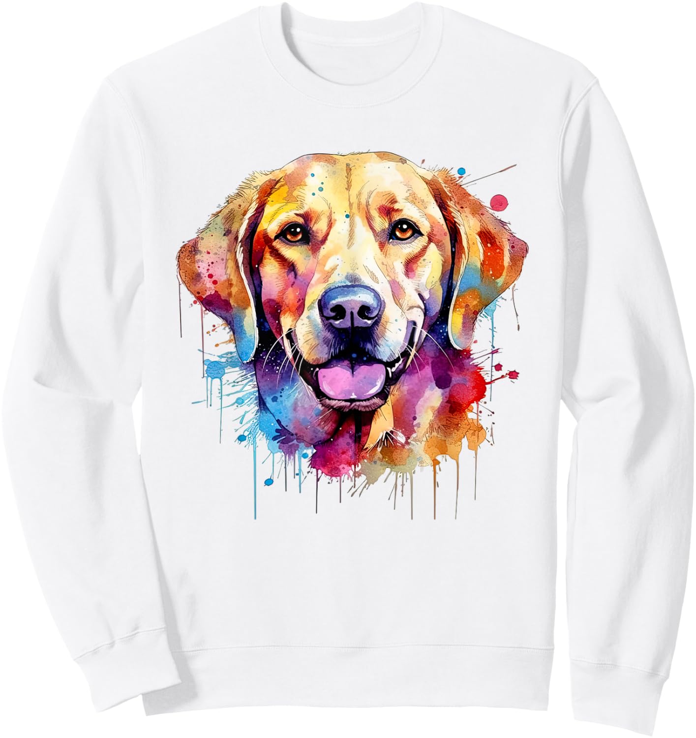 Yellow Labrador Dog Graphic Sweatshirt - Sweatshirt | White