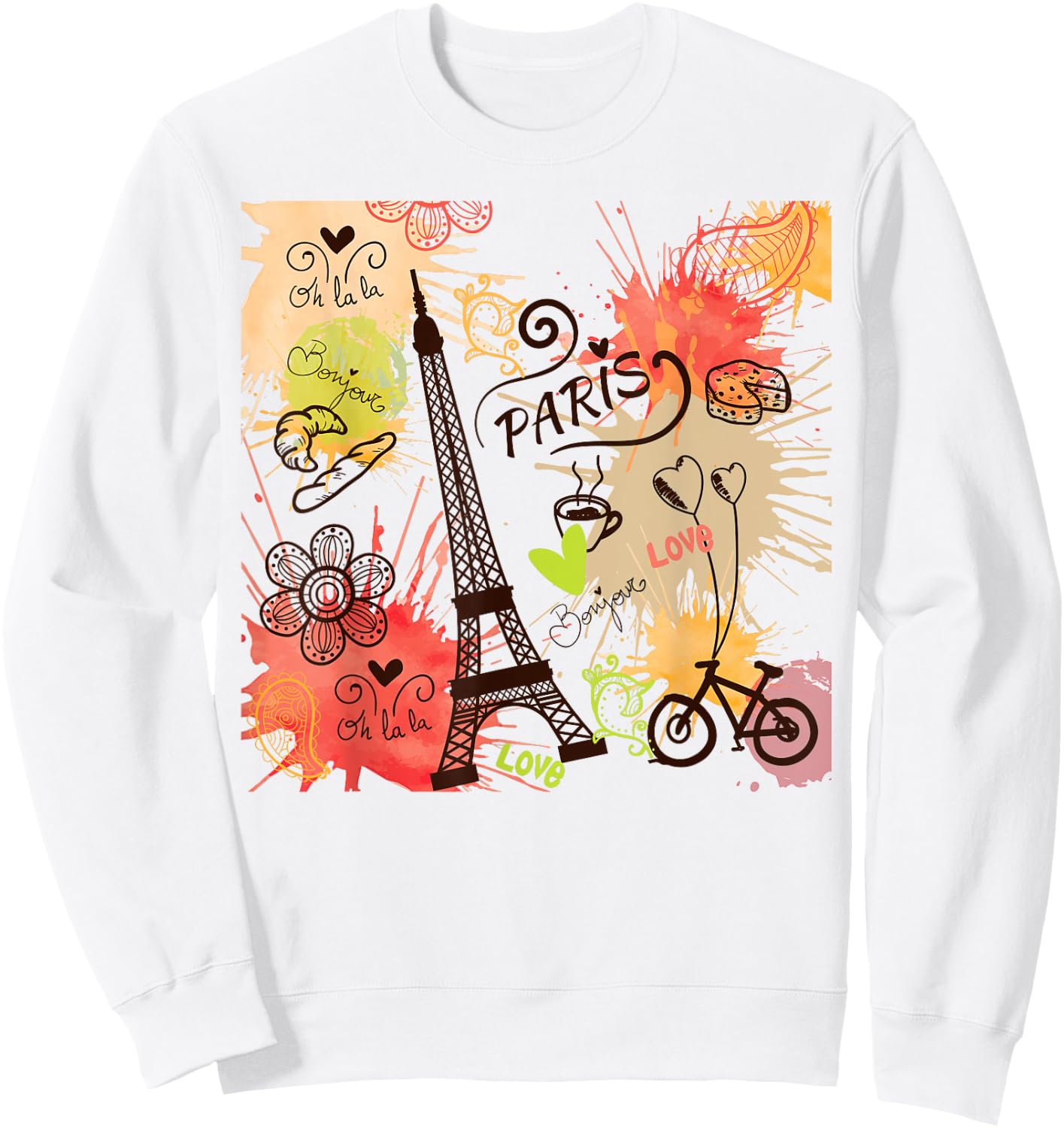 Paris Eiffel Tower France French Souvenir French Sweatshirt - Sweatshirt | White