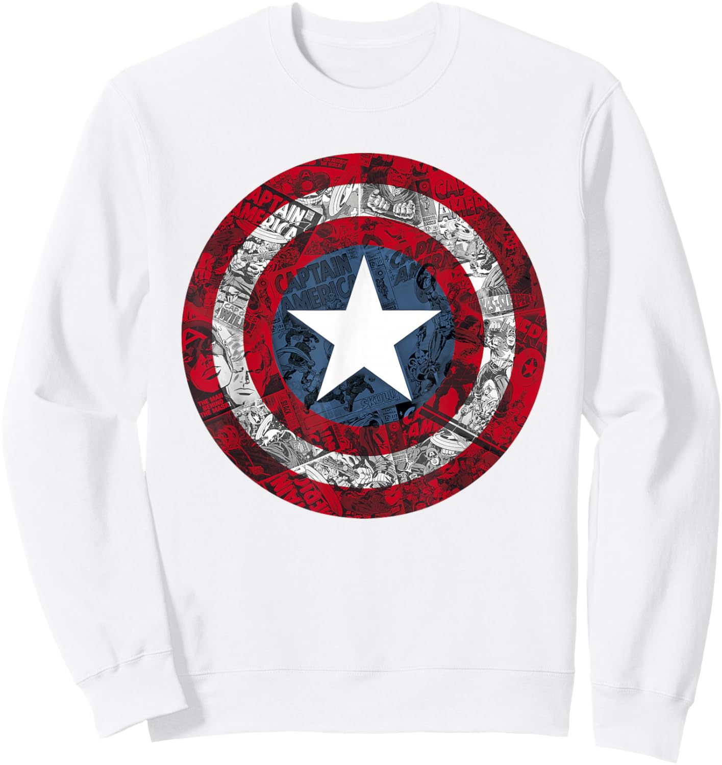 Marvel Captain America Avengers Shield Comic C2 Sweatshirt - Sweatshirt | White
