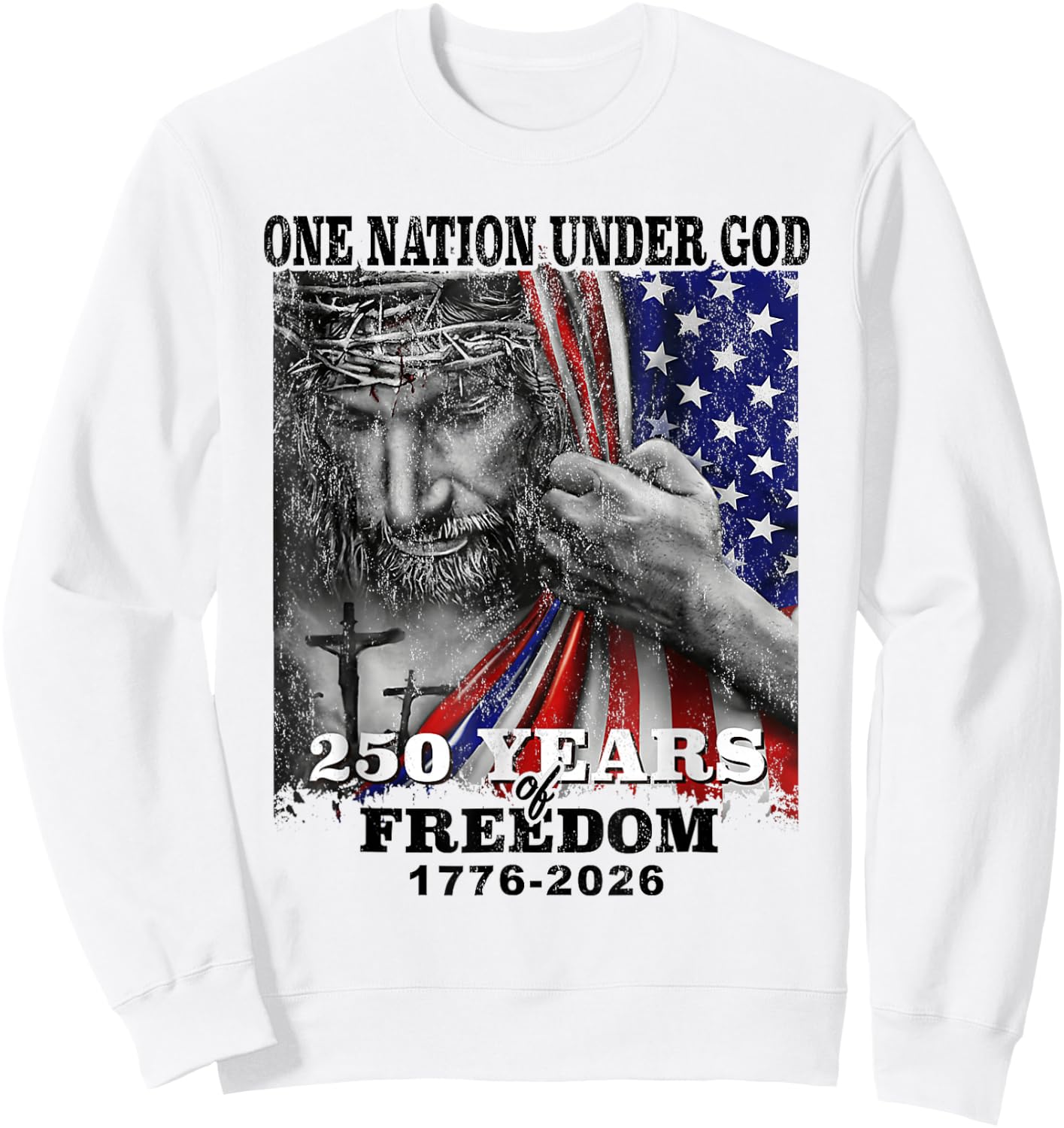 250 Years American 250th 4th of July Anniversary 1776-2026 Sweatshirt - Sweatshirt | White
