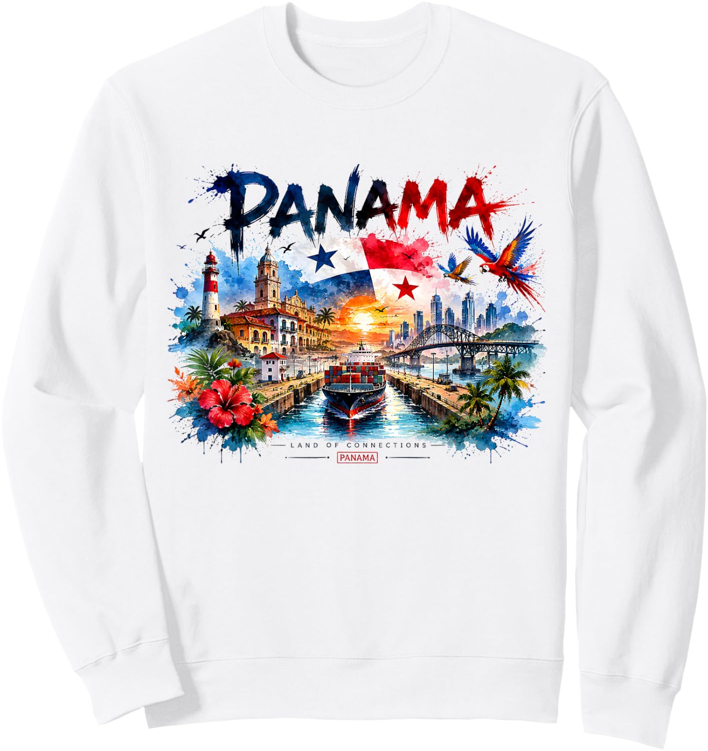 Panama Flag , Panamanian , Panama Flag Sweatshirt - Sweatshirt | White