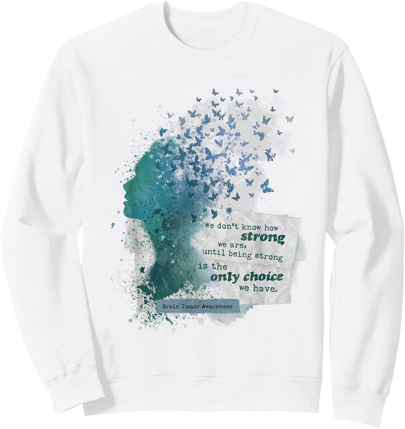 Brain Tumor Awareness Wear Gray in May Strong Warrior Cancer Sweatshirt - Sweatshirt | White