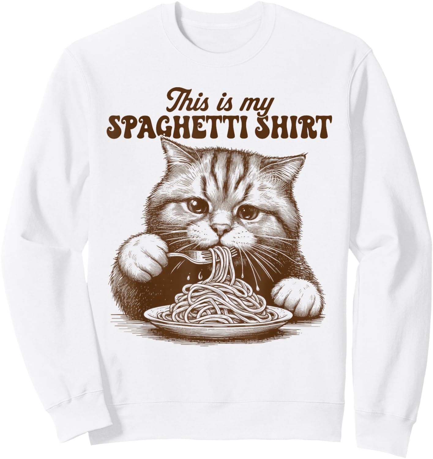 Spaghetti Pasta Cat Lover This Is My Spaghetti Italian Women Sweatshirt - Sweatshirt | White