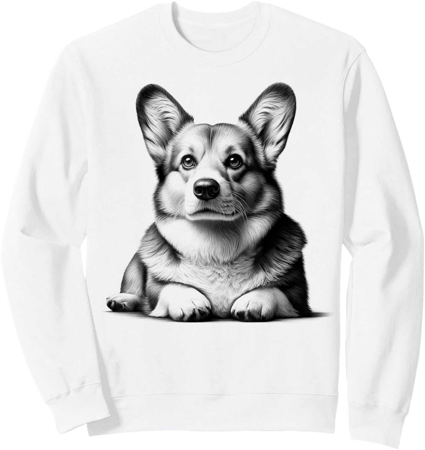 Joli corgi en pose couchée comme portrait cool Sweatshirt - Sweatshirt | White