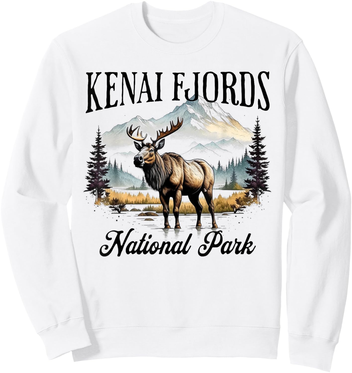 Kenai Fjords National Park Sweatshirt - Sweatshirt | White