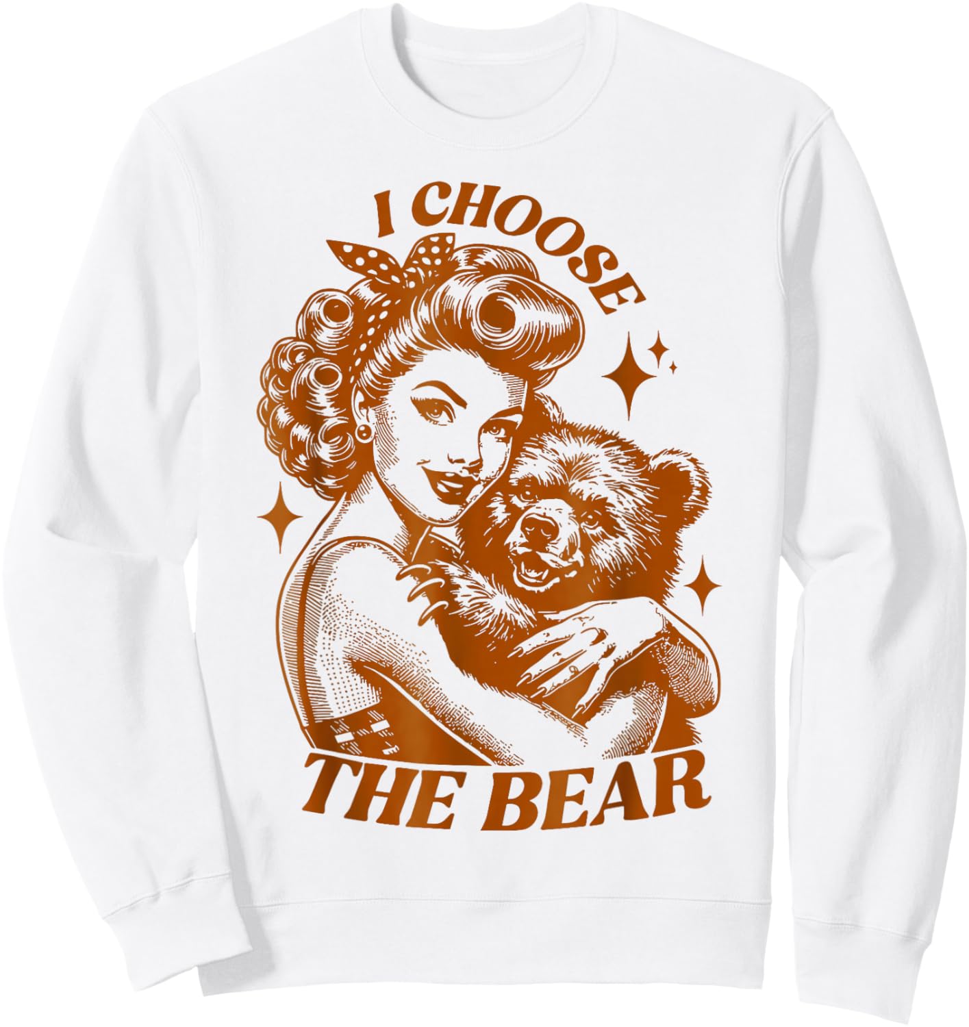I Choose The Bear Vintage Retro Sweatshirt - Sweatshirt | White