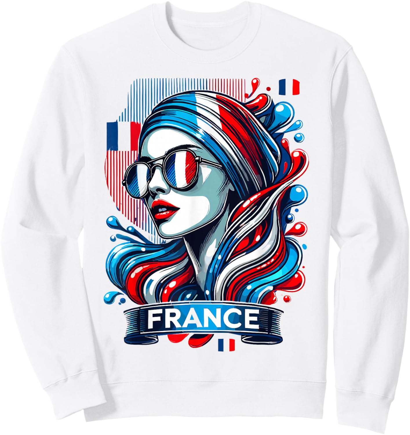 French Flag, French Flag Gift, France Supporter, , white, S Sweatshirt - Sweatshirt | White