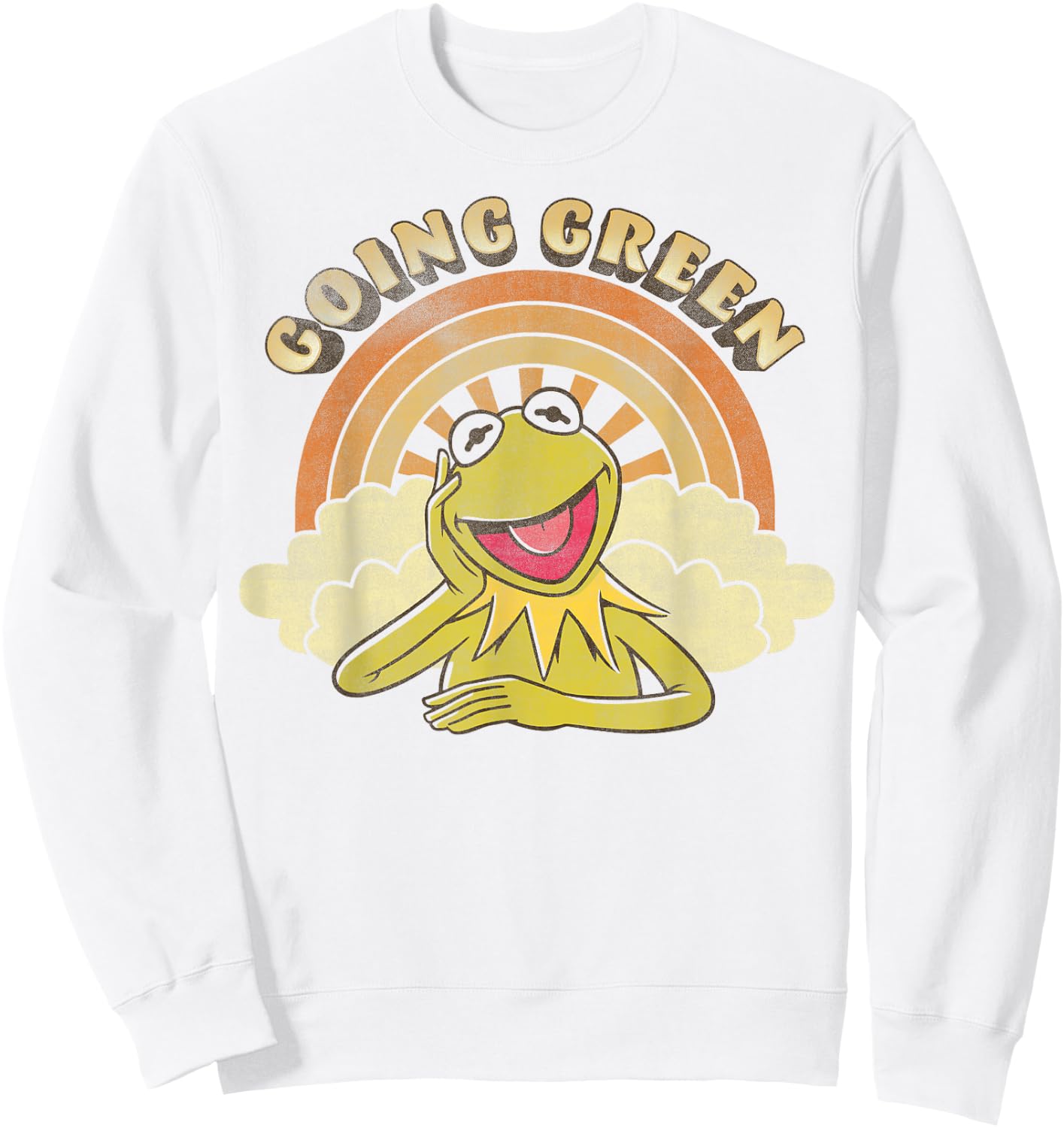 Disney The Muppets Kermit The Frog Going Green Sunrise Sweatshirt - Sweatshirt | White