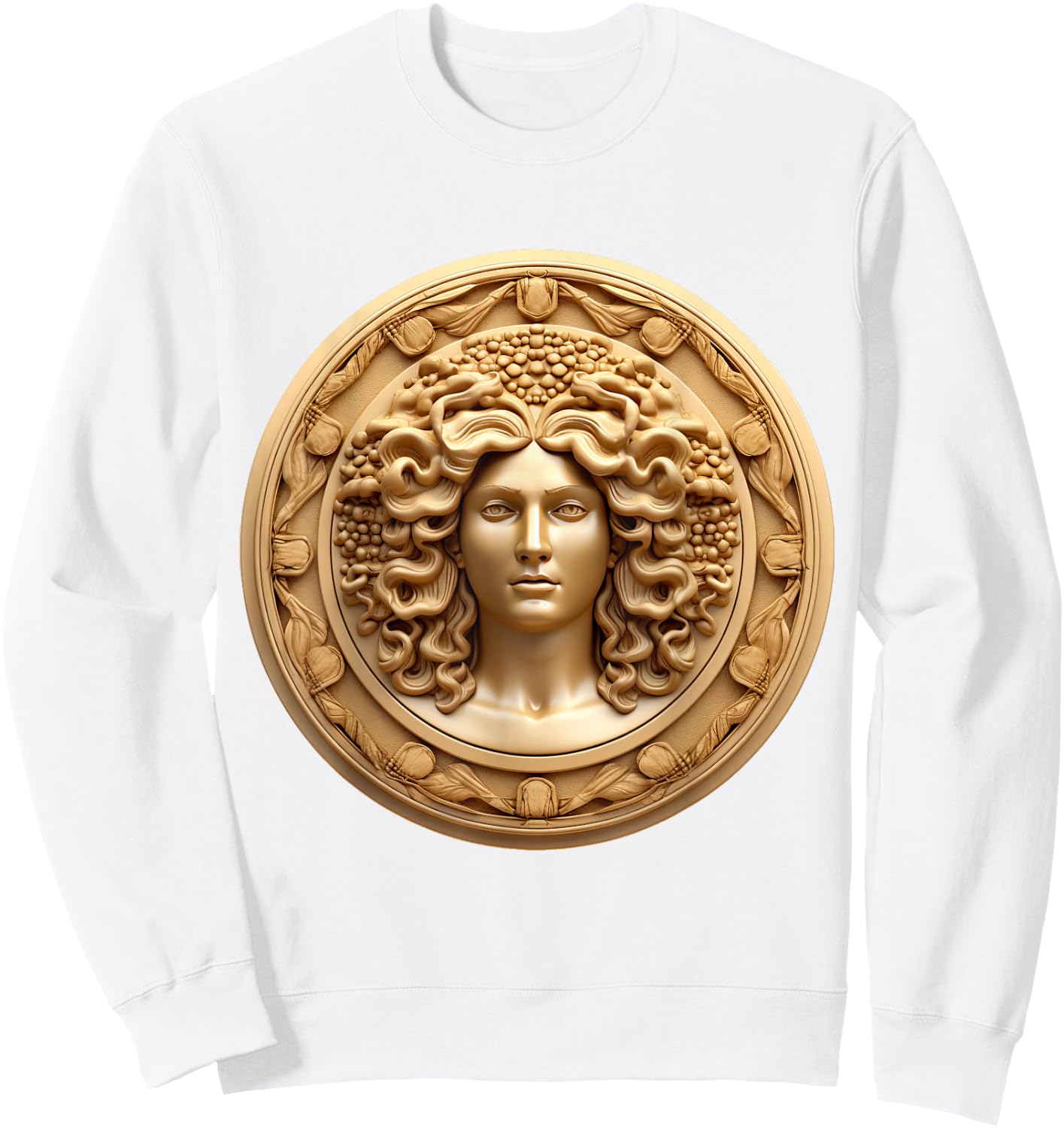 Medusahead Greek Mythology Ancient Snake Hair Sweatshirt - Sweatshirt | White