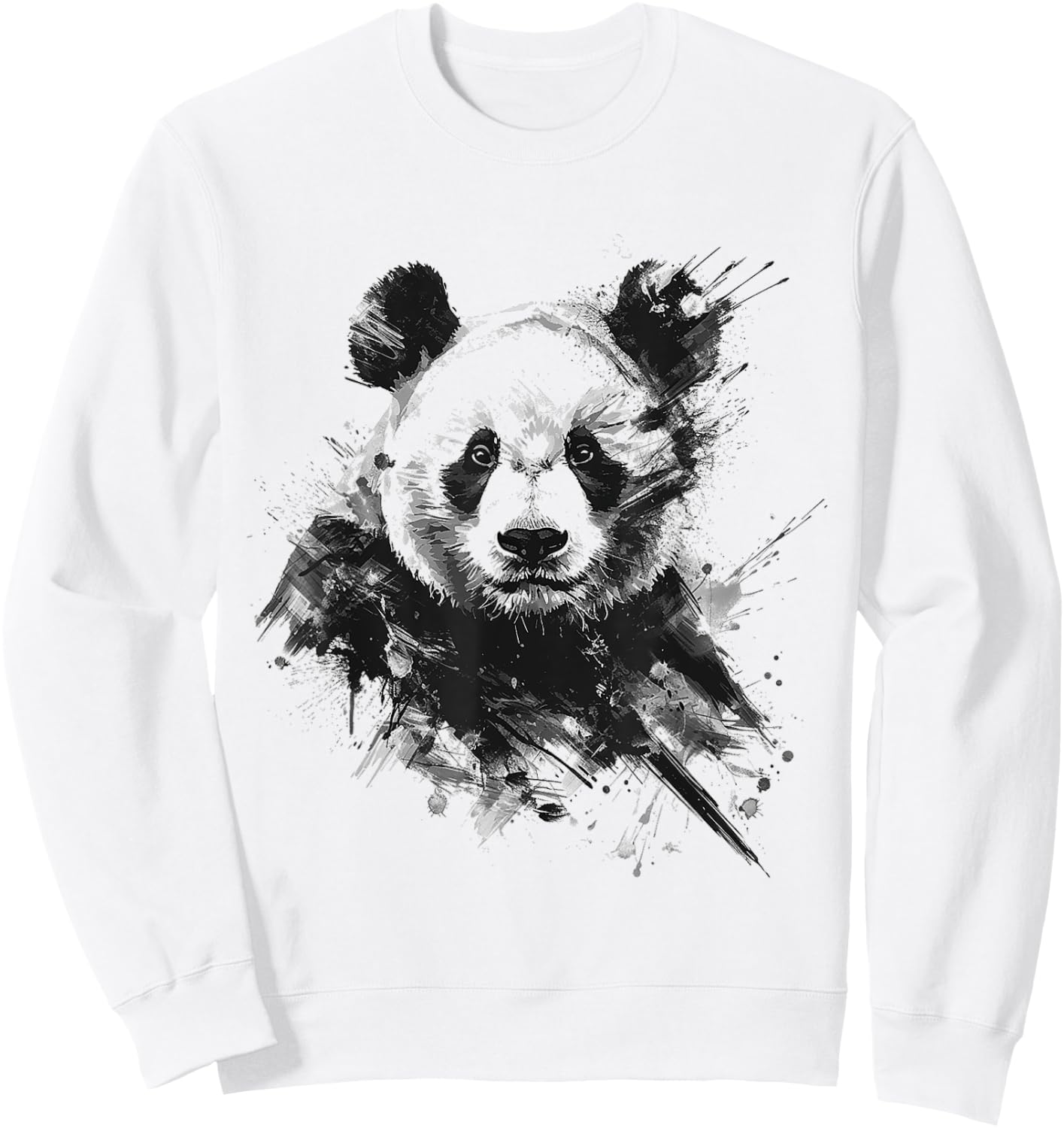 Panda Animal Print Zoo Dessin Illustration Peinture Panda Sweatshirt - Sweatshirt | White
