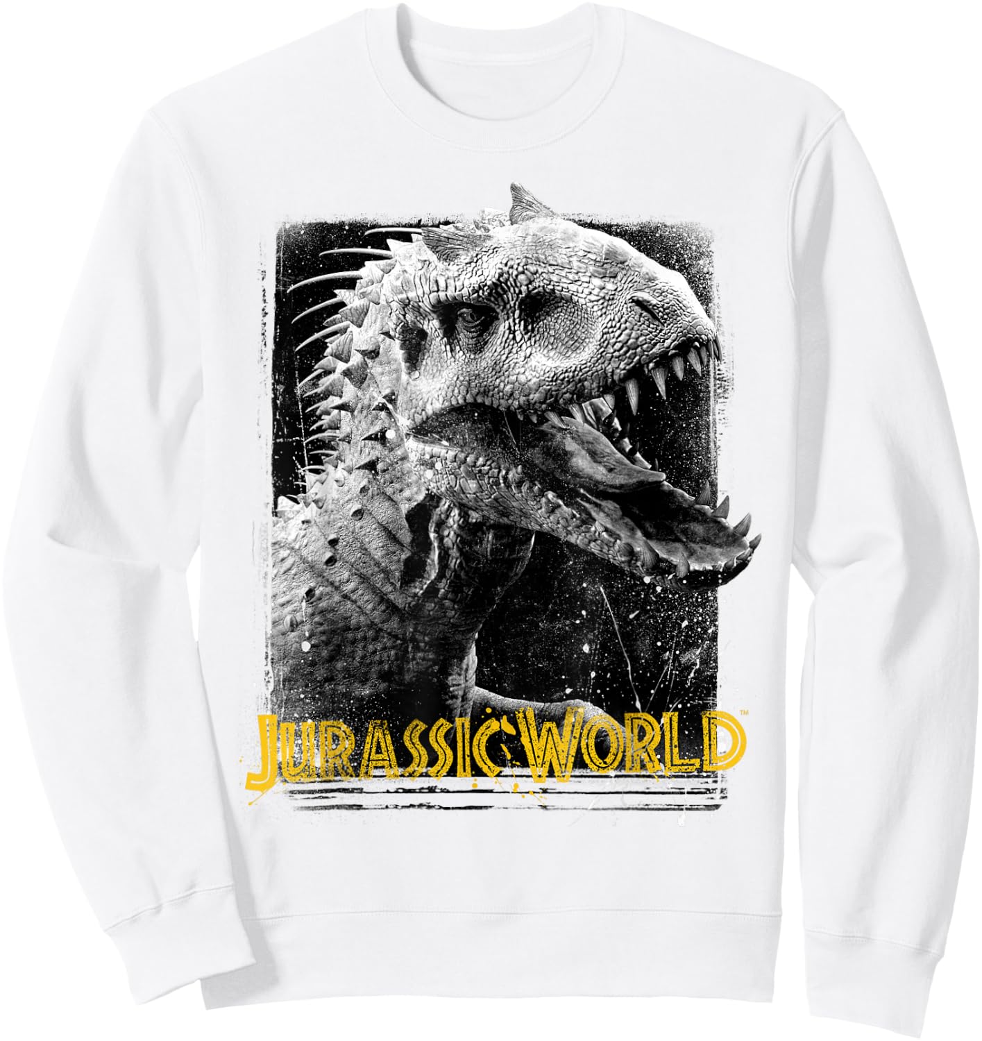 Jurassic World Indominus Rex , Men's Grey Classic Fit Short Sleeve , Size Small Sweatshirt - Sweatshirt | White