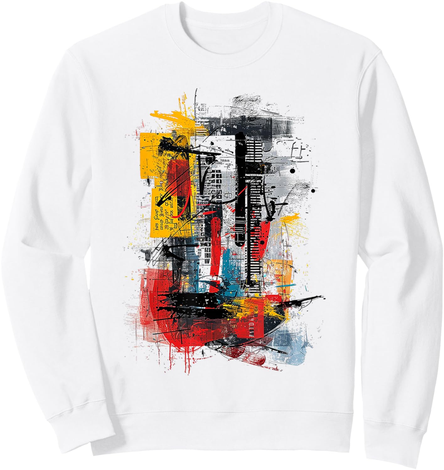 Abstract Art Pattern Drawing Illustration Painting , white, S Sweatshirt - Sweatshirt | White