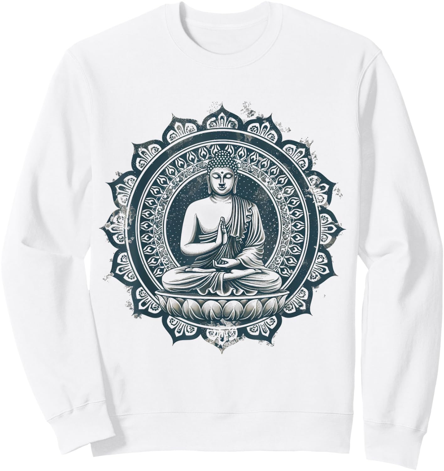 Meditation Zen Buddha Buddhist Zen Buddha Spiritual Hindu , black Sweatshirt - Sweatshirt | White
