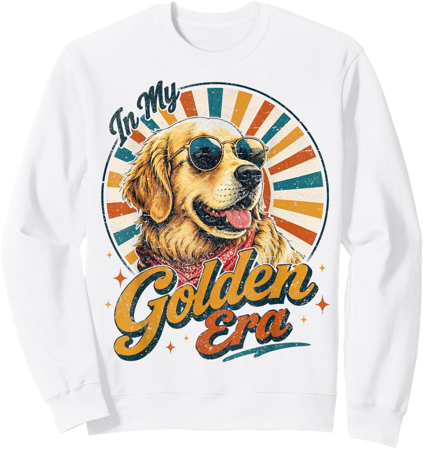 Golden Retriever in My Golden Era Retro Vintage Dog Lover Sweatshirt - Sweatshirt | White