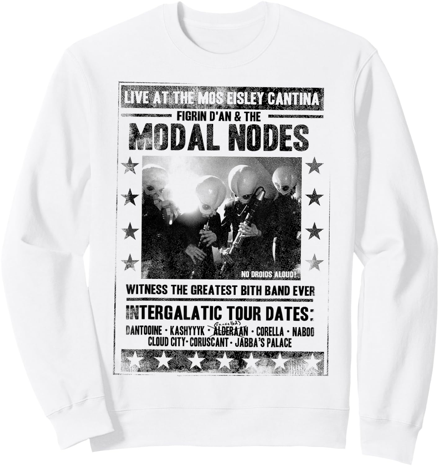 Star Wars The Cantina Band Poster Flyer Graphic Sweatshirt - Sweatshirt | White